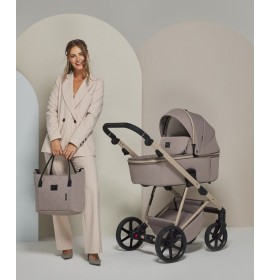 Carucior 3 in 1 Delta Natura Collection Adamex Cappucino cu scoica testata ADAC