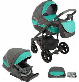 CARUCIOR COPII 3 IN 1 ADAMEX ENCORE GREY TURQUOISE X11