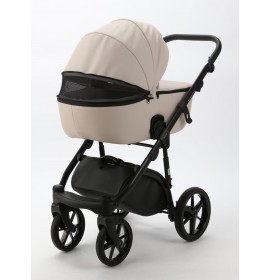 Carucior copii 3 in 1 Nola Adamex Deluxe Cream Leather SA7 cu scoica testata ADAC