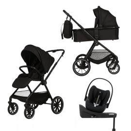  Carucior Copii Adamex Nova Black 4in1 cu scoica Cybex Cloud G plus ADAC si isofix