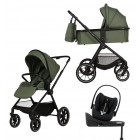 Carucior Copii Adamex Nova Green 4in1 cu scoica Cybex Cloud G plus ADAC si isofix
