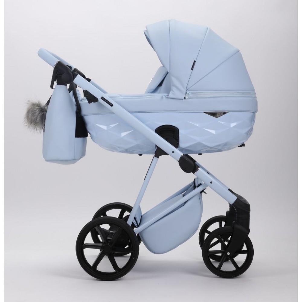 Carucior 3 in 1 Quantum Adamex Natura Baby Blue cu scoica testata ADAC