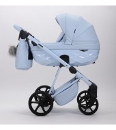 Carucior 3 in 1 Quantum Adamex Natura Baby Blue cu scoica testata ADAC