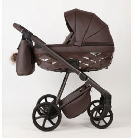 Carucior 3 in 1 Quantum Adamex Natura Coffee cu scoica testata ADAC