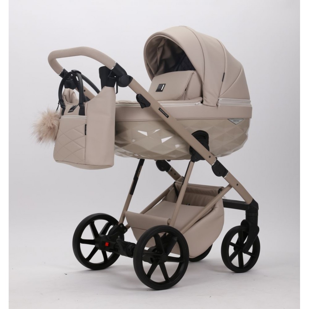 Carucior 3 in 1 Quantum Adamex Natura Beige cu scoica testata ADAC