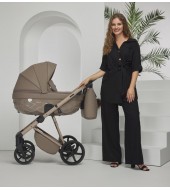 Carucior 3 in 1 Quantum Adamex Natura Beige cu scoica testata ADAC
