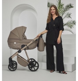 Carucior 3 in 1 Quantum Adamex Natura Beige cu scoica testata ADAC