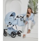 Carucior 3 in 1 Quantum Adamex Natura Baby Blue cu scoica testata ADAC