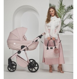 Carucior 3 in 1 Quantum Adamex Natura Rose cu scoica testata ADAC