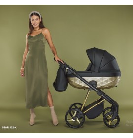 Carucior 3 in 1 Quantum Adamex Deluxe Black Star 102 cu scoica testata ADAC