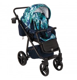 Carucior copii 3 in 1 Reggio Adamex Jungle Blue Parrots Y132