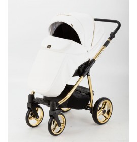Carucior copii 3 in 1 Reggio Adamex Special Edition White Pure Gold Y211