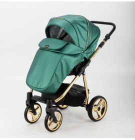 Carucior copii 3 in 1 Reggio Adamex Special Edition Smarald Gold Y216