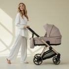 Carucior copii Sigma Natura Cappucino Adamex 3 in 1 cu scoica testata ADAC