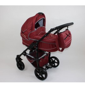 Carucior copii Carlo Lux Premium Black Edition 3 in 1 Bordo