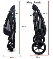 Carucior copii 3 in 1 Boston Black cu scoica Cosmo Avionaut testata ADAC