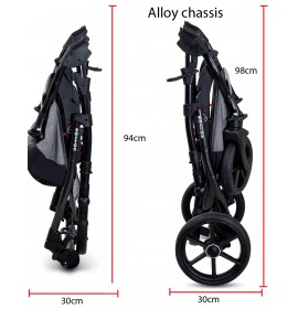 Carucior copii 3 in 1 Boston Black cu scoica Cosmo Avionaut testata ADAC