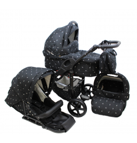 Carucior copii 3 in 1 Carlo EXCLUSIVE Black