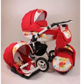 Carucior copii 3 in 1 Lolibebe LOVE Red Flowers