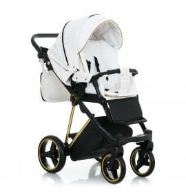 Carucior copii 3 in 1 Cristiano Adamex Special Edition White Pure Gold CR300