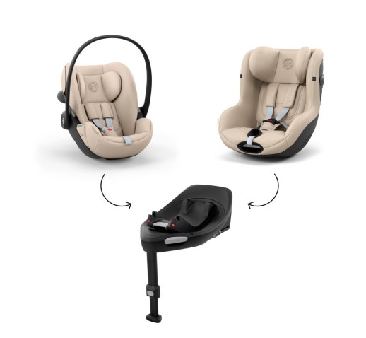 Cybex Balios S Lux 2025 Almond Beige 4in1 cu Cloud G3 Comfort recline si baza isofix rotativa
