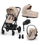 Cybex Balios S Lux 2025 Almond Beige 4in1 cu Cloud G3 Comfort recline si baza isofix rotativa