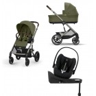 Noul Cybex Balios S Lux 2025 Moss Green sistem 4 in 1 cu Cybex Cloud G Plus i-size recline testata ADAC si baza isofix rotativa