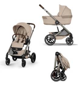 Cybex Balios S Lux 2026 Almond Beige cu landou pliabil 2 in 1