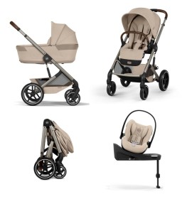 Cybex Balios S Lux 2026 Almond Beige landou pliabil 4in1 cu Cloud G3 Plus si isofix
