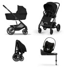 Cybex Balios S Lux 2026 Moon Black landou pliabil 4in1 cu Cloud G3 Plus si isofix