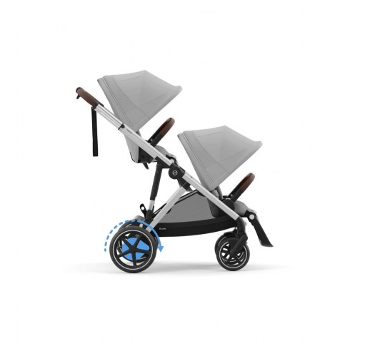 Noul Cybex E-Gazelle S electric Almond Beige 3 in 1 Gemeni cu landouri si scoici Cloud G plus
