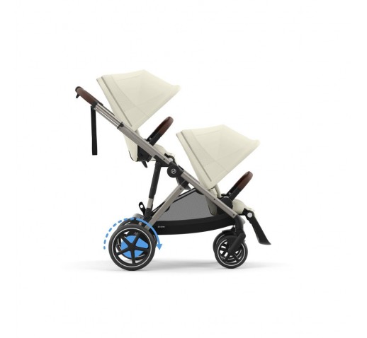 Noul Cybex E-Gazelle S electric Almond Beige 3 in 1 Gemeni cu landouri si scoici Cloud G plus