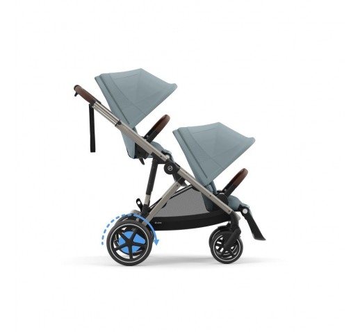 Noul Cybex E-Gazelle S electric Almond Beige 3 in 1 Gemeni cu landouri si scoici Cloud G plus