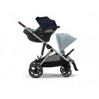 Noul Cybex Gazelle S Sky Blue 2 in 1 Gemeni cu scoici Cybex Cloud G Plus i-size recline testate ADAC