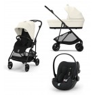 Cybex Melio Carbon 2025 Canvas White 3in1 cu Cloud G Plus Recline ADAC