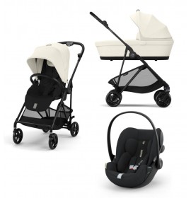 Cybex Melio Carbon 2025 Canvas White 3in1 cu Cloud G Plus Recline ADAC