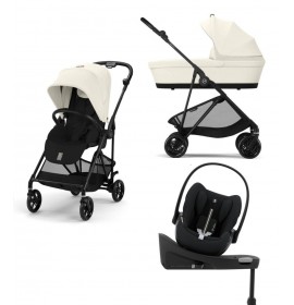 Cybex Melio Carbon 2025 Canvas White 4in1 cu Cloud G Plus Recline ADAC si baza isofix