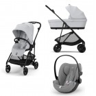 Cybex Melio Carbon 2025 Fog Grey 3in1 cu Cloud G Plus Recline ADAC