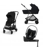 Noul Cybex Melio Carbon Magic Black 4 in 1 cu Scoica Cloud G Plus i-Size Recline testata ADAC si baza isofix rotativa