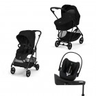 Noul Cybex Melio Carbon Magic Black 4 in 1 cu Scoica Cloud G Plus i-Size Recline testata ADAC si baza isofix rotativa