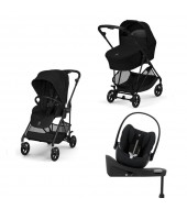 Noul Cybex Melio Carbon Magic Black 4 in 1 cu Scoica Cloud G Plus i-Size Recline testata ADAC si baza isofix rotativa