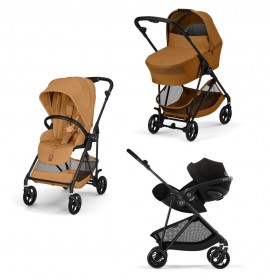 NEW Cybex Melio Carbon Cinnamon Yellow 3in1 cu Cloud G Plus Recline ADAC