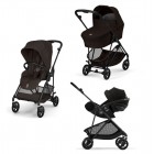  NEW Cybex Melio Carbon Chocolate Brown 3in1 cu Cloud G Plus Recline ADAC