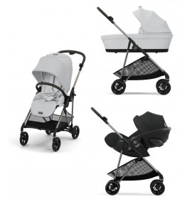 Noul Cybex Melio ultrausor sistem 3 in 1 cu Scoica Cloud G Plus i-size testata ADAC Fog Grey