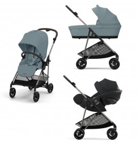 Noul Cybex Melio ultrausor sistem 3 in 1 cu Scoica Cloud G Plus i-size testata ADAC Stormy Blue