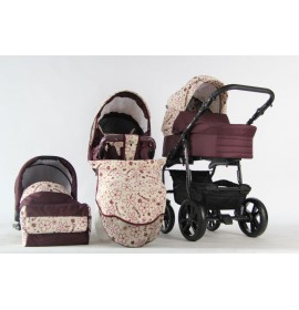 Carucior copii 3 in 1 Danco Bordo Flowers
