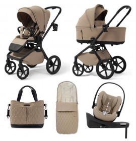 Carucior copii Future Design Inspiro Almond Cream 4in1 cu Cybex Cloud G Plus ADAC si baza isofix