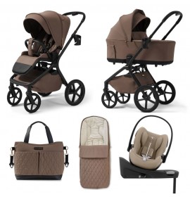 Carucior copii Future Design Inspiro Essential Mokka 4in1 cu Cybex Cloud G Plus ADAC si baza isofix
