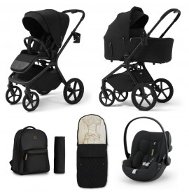 Carucior copii Future Design Inspiro Pure Black SE 3in1 cu Cybex Cloud G Plus ADAC