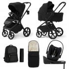 Carucior copii Future Design Inspiro Pure Black SE 4in1 cu Cybex Cloud G Plus ADAC si baza isofix